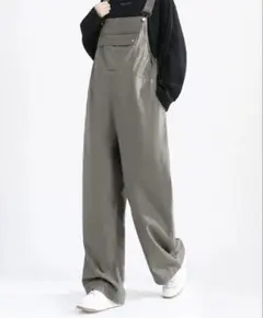 ロング丈オーバーサイズシンプルサロペット✭春のお出かけ普段着アウトドア