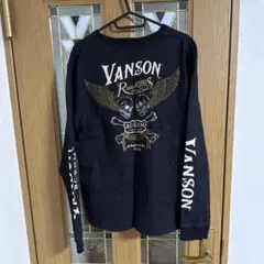 VANSON 長袖Tシャツ ブラック スカル イーグルのサムネイル