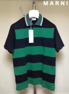 新品 44 19ss marni ボーダーポロ シャツ 緑 8813のサムネイル