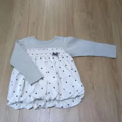 プティマインドット柄リボン付きチュニック 110cm