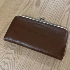 ブラウンレザーがま口財布
