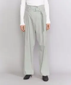 ユナイテッドアローズ コットン タックハイウエスト ベルト ワイドパンツ M
