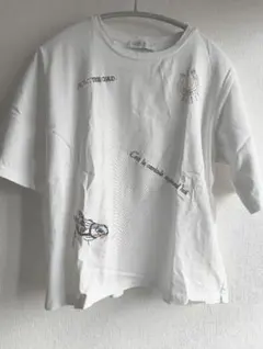 【BEAUTY&YOUTH】刺繍カットソー Tシャツ ホワイト 白
