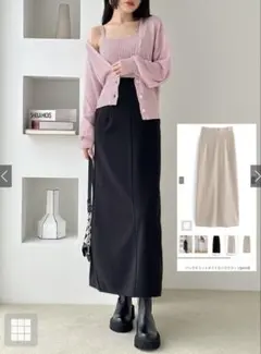 バックスリットタイトロングスカート ブラック　Mサイズのサムネイル
