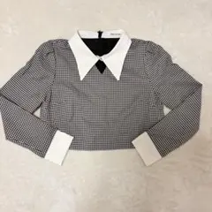 REDYAZEL チェック柄 クロップドシャツ