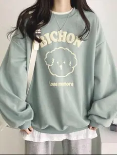 SHEIN Dazy 犬イラストロゴトレーナー