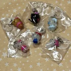 ハローキティ　小悪魔　日焼け　天使　めじるしアクセサリー　ガチャ　コンプリート