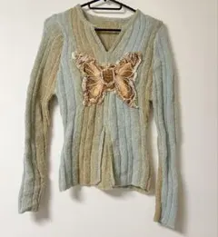 蝶　ヴィンテージ Y2K ニットトップス