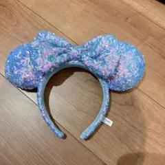 ミニーちゃん　スパンコールリボン付き　リボン　カチューシャ