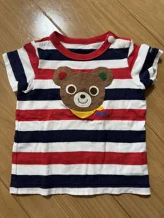 値下げ　ミキハウス ボーダー 半袖Tシャツ プッチーくんのサムネイル