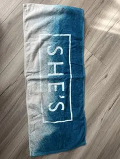SHE'S タオル 青とグレーのグラデーション