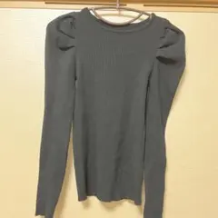 COCOMOMO パワショルリブニットトップス　黒　ブラック