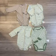 ベビー長袖ロンパース 肌着 80サイズ 4枚セット