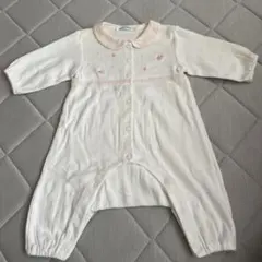 familiaロンパース　美品　襟ピンクチェック