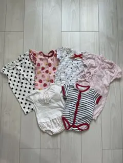 女の子　夏物　ベビー ロンパース カバーオール 6点セット　70cmのサムネイル
