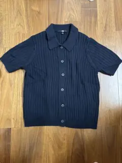 UNIQLO ユニクロ リブポロニット ネイビー