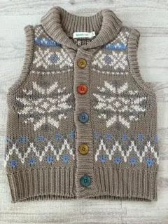 新品　BEAMS mini ノルディック柄 ベスト 110 ニット