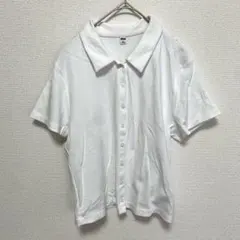UNIQLO ポロシャツ ホワイト Lサイズ レディース 半袖 ストレッチ