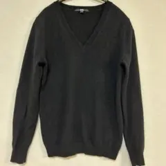 UNIQLO ブラック Vネック カシミア100 ニット M