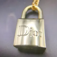 美品 Dior 希少 ホワイトゴールド 南京錠ネックレス 044