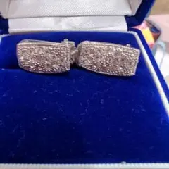 クリスタル装飾 シルバーイヤリング