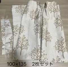 美品ニトリ　NITORI リーフ　ドレープカーテン　100×135 2枚セット