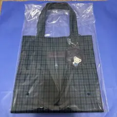 ファミリア　トートバッグ　小　青系チェック