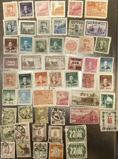 古い！満州国、中華民国使用済54枚セット(未使用含む）旧中国切手