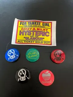 ヒステリックグラマー 缶バッジ5点＋ステッカー1枚セット
