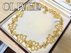 Oliver ヴィンテージ ゴールド フラワー ネックレス