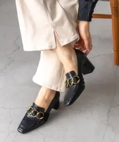 【RANDA】 サテンベルトヒールシューズ(BLACK)