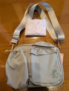 ディズニー ショルダーバッグ ブルーグレー ミッキーマウス