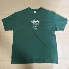 NIKE Stussy コラボ Tシャツ グリーン Lサイズのサムネイル