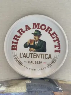 Birra Moretti ビッラ・モレッティ 看板 トレー 琺瑯 昭和レトロ