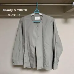BEAUTY & YOUTH グレー ボタン付きアウター