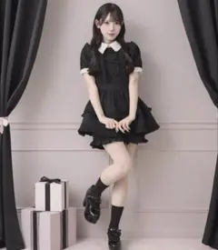 pium ピウム フリルリボンパフスリーブセットアップ ブラック - メルカリ