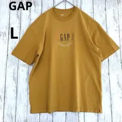 【GAP】ギャップ　 マスタードイエロー メンズ半袖プリントTシャツ黄色L大きめ