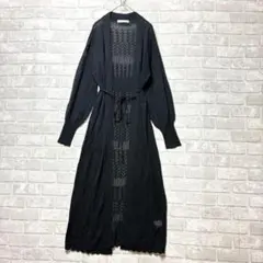 ロイヤルパーティー カーディガン ロング ニット F ブラック 美品 羽織りのサムネイル
