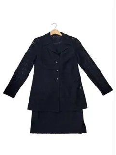 【日本製】総レース ブラックフォーマル3点 細身M 入学式 卒業式 セレモニー