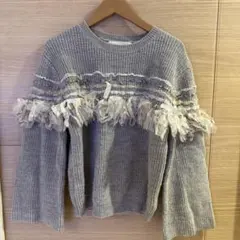 Lily Brown フリル付きグレーセーター