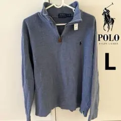 POLO【ポロ古着】ポロラルフローレン ハーフジップトレーナー 刺繍ロゴ