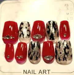 レオパード柄 ネイルチップ 10個セット　サイズオーダー