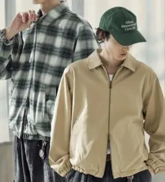 Bleme リバーシブル ダブルジップ ハリントンジャケット　ベージュ系　L