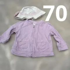 babyGap 薄紫 トレーナーと帽子セット 6-12ヶ月