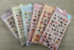 CRYSTAL CAMEO 3D立体シール 6枚セット 食べ物 動物