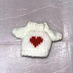 ニット　セーター ハート　模様 ぬいぐるみ用　ぬい服　白　ハート　赤
