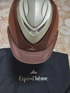Equi-Theme 승마 헬멧 케이스 포함, 브라운, 2곳 이름 기재