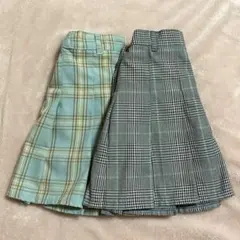 GLOBAL WORK チェック柄プリーツスカート2枚セット 120〜130