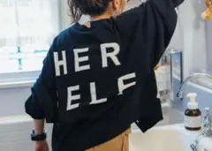 be with M misayo バックロゴカーディガン