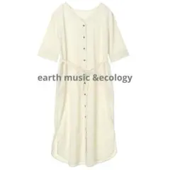 earth music &ecology シャツワンピース ロング 麻混 F